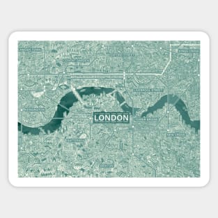 Vintage blue retro London Sticker